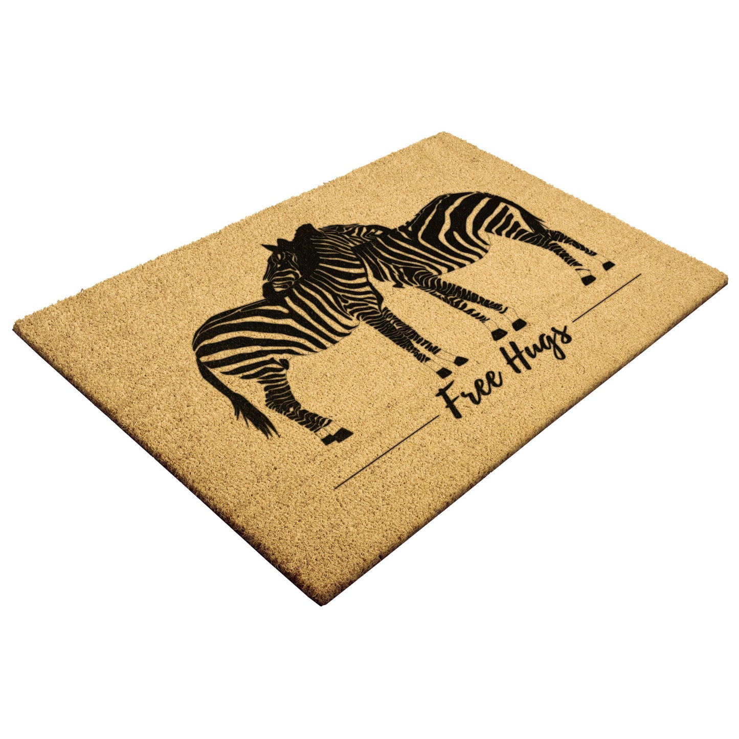 Free Hugs Doormat | Black Stripes Welcome Doormat | Zebra Doormat | Animal Doormat | Cutest Front Door Mat | Front Door Mat