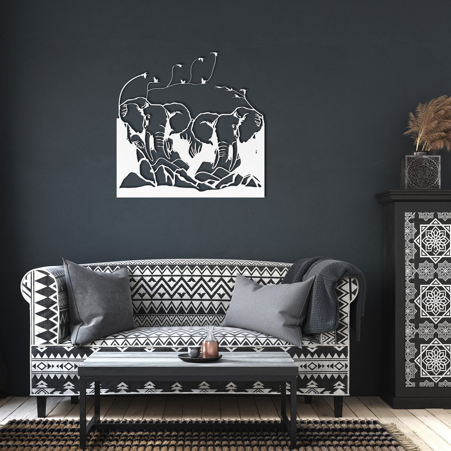 Jumbo Elephant Metal Sign | Elephant Metal Wall Décor | Metal Wall Art | African Elephant Metal Art| Nature Sign | Wedding Gift | Elephant Metal Art | Housewarming Gift