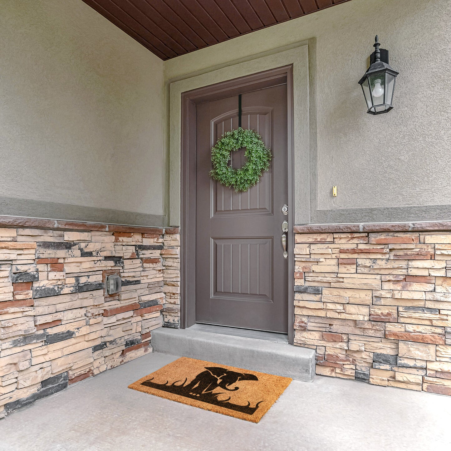 Jumbo Elephant WELCOME Mat | Welcome Doormat | African Elephant Mat | Animal Front Door Mat | Cool Front Door Mat Mat | Front Door Mat