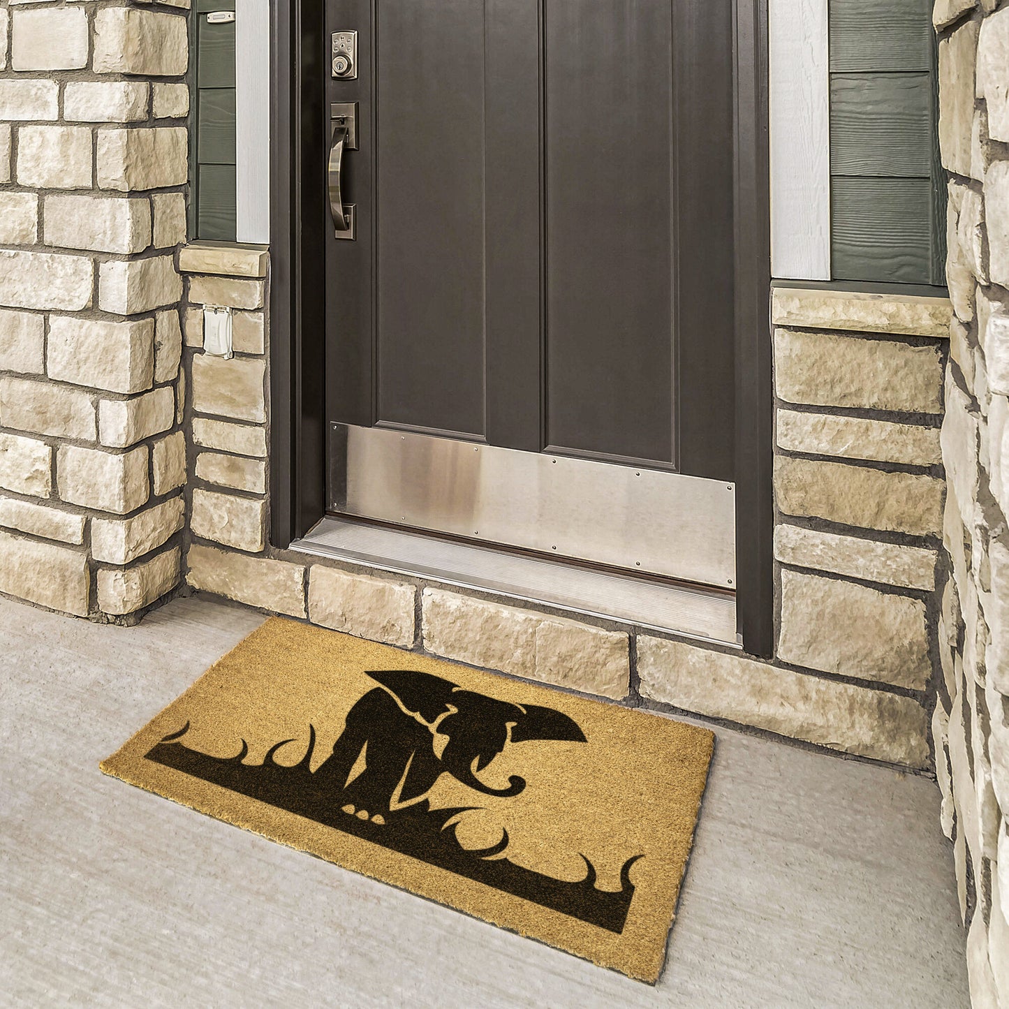 Jumbo Elephant WELCOME Mat | Welcome Doormat | African Elephant Mat | Animal Front Door Mat | Cool Front Door Mat Mat | Front Door Mat
