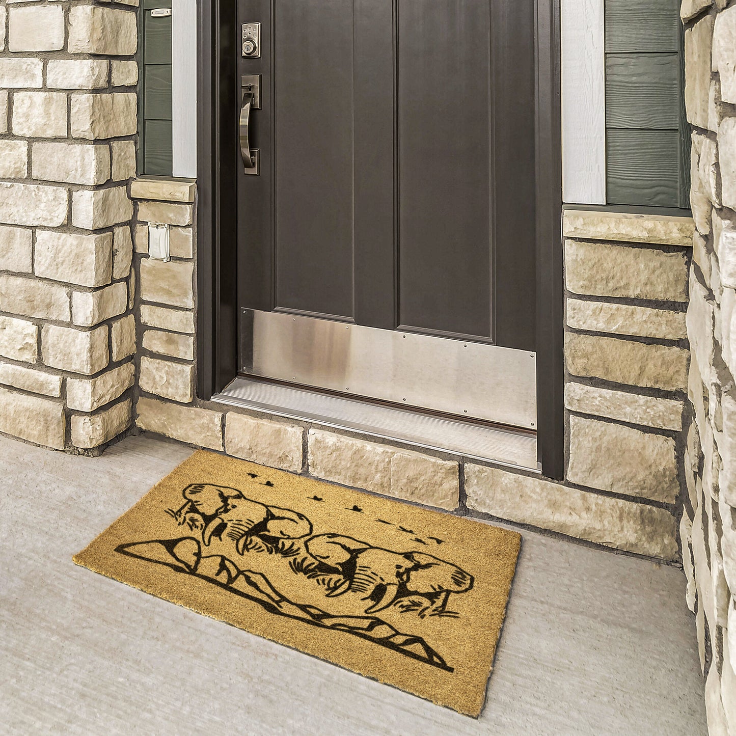 Majestic Elephants Welcome Mat | Nature Welcome Doormat | African Elephant Mat | Animal Front Door Mat | Cool Front Door Mat Mat | Front Door Mat
