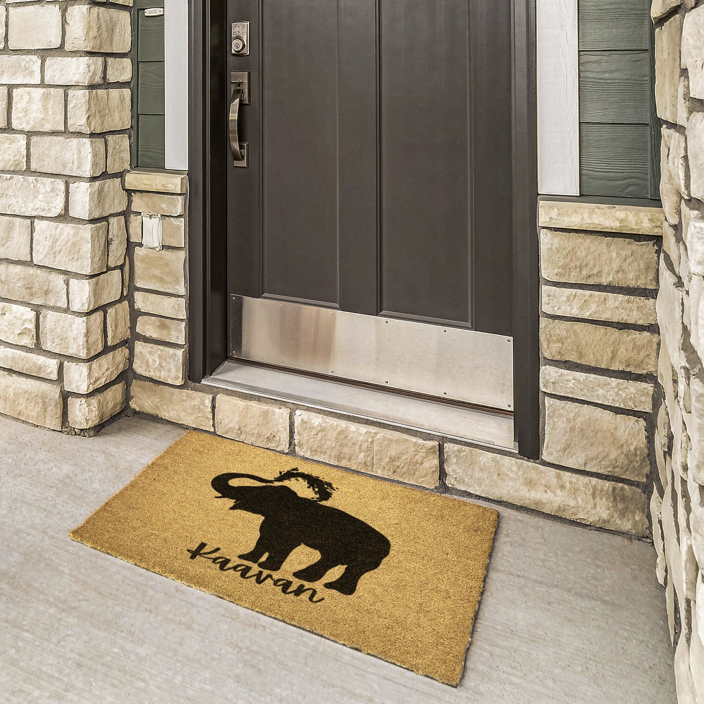 Kaavan Elephant Welcome Doormat | Elephant Front Door Mat| Asian Elephant Door Mat | Kaavan Having Fun Front Door Mat Mat | Front Door Mat