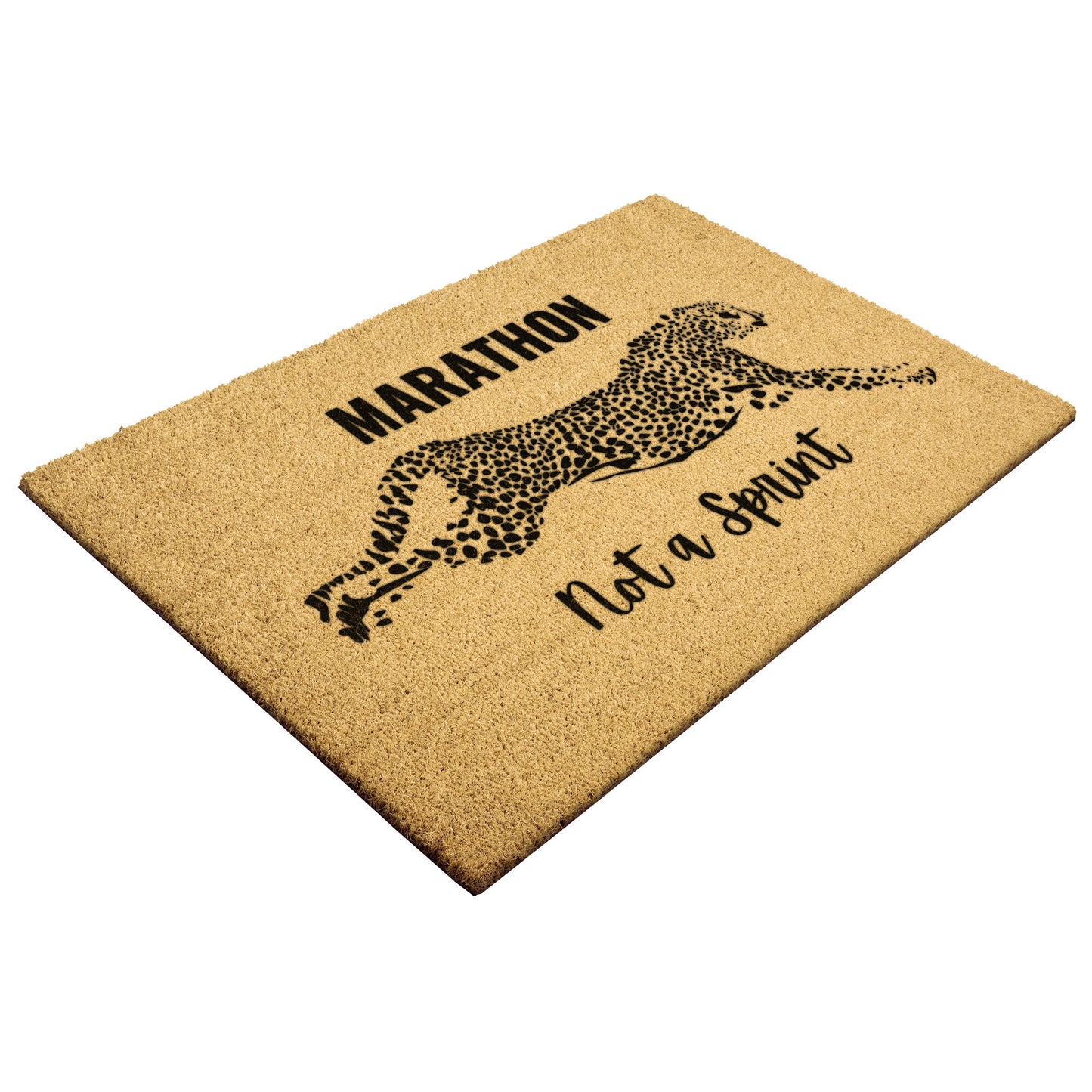 Life is a Marathon not a Sprint Welcome Door Mat | Cheetah Welcome Doormat | African Cheetah Mat | Animal Front Door Mat | Sprint Front Door Mat Mat | Front Door Mat