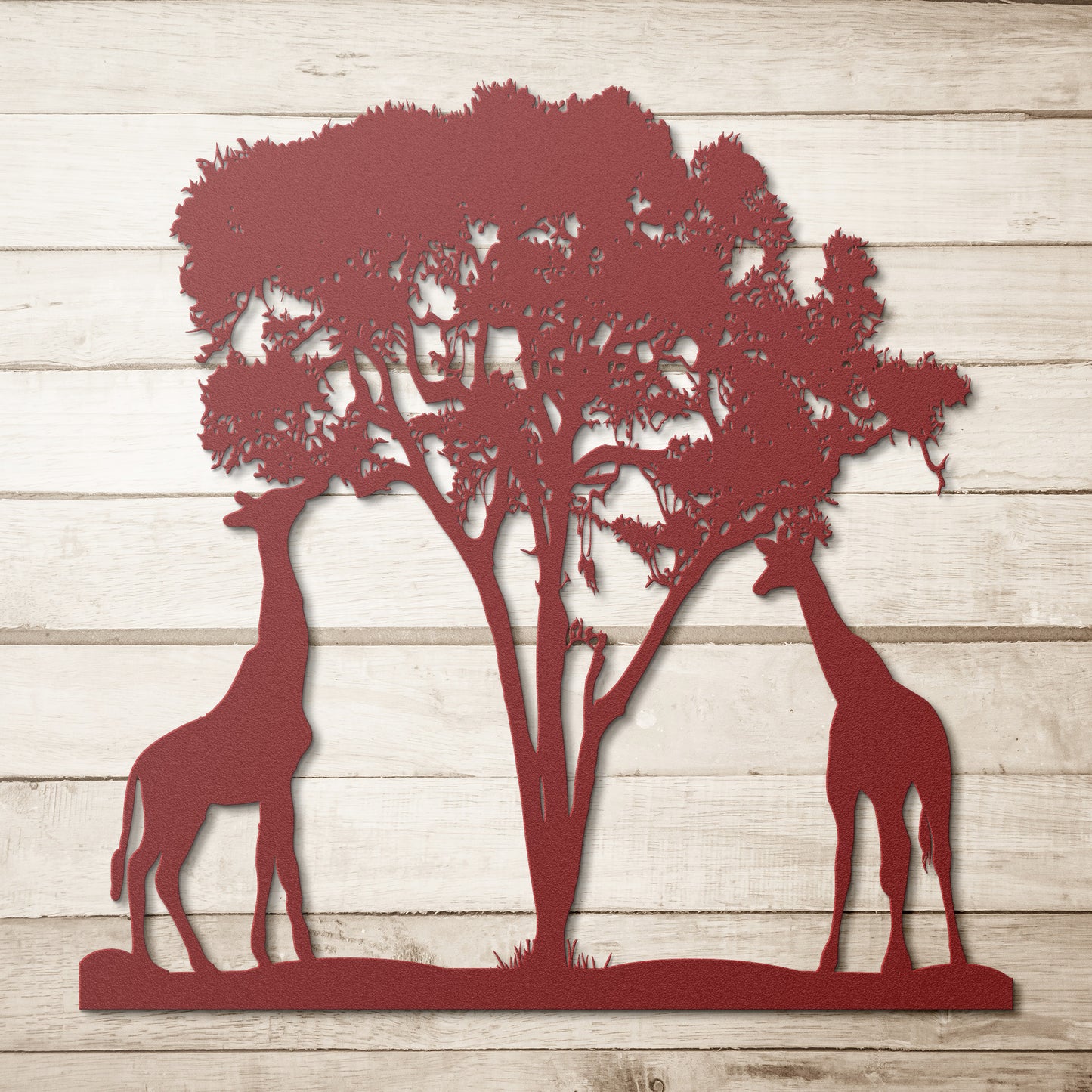 Metal Sign of Two Giraffes Under an Acacia Tree, Giraffe Wall Art, Giraffe Home Décor, Giraffe Gift