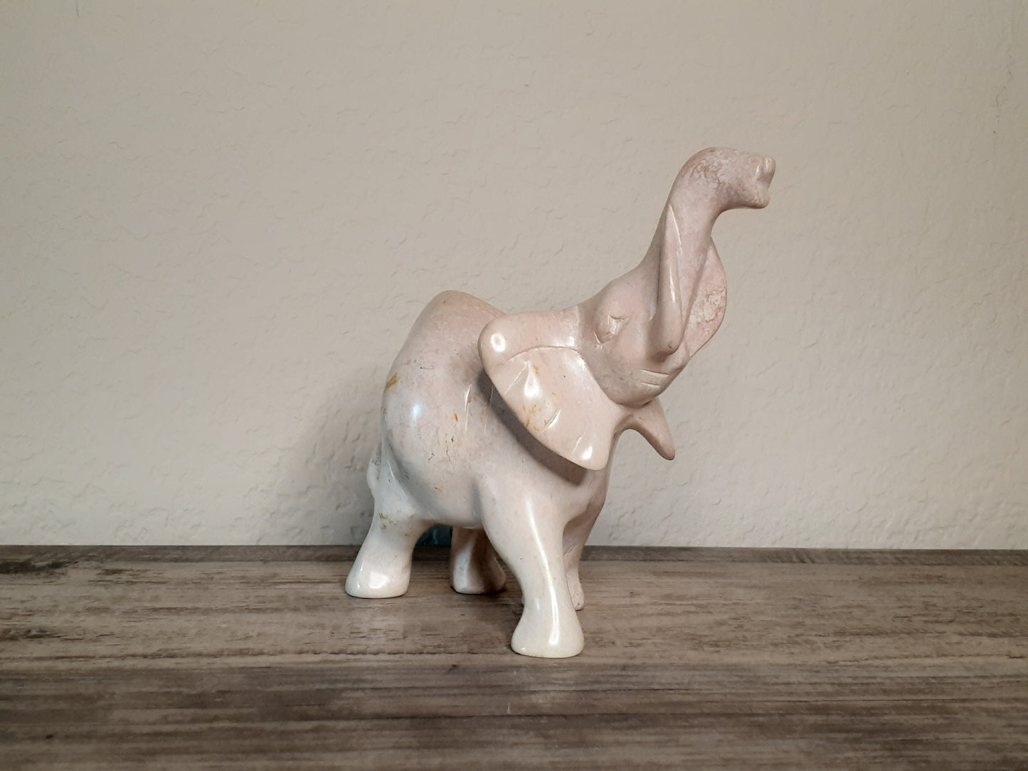 Beautiful Elephant Soapstone Sculptures - White and Black Elephants