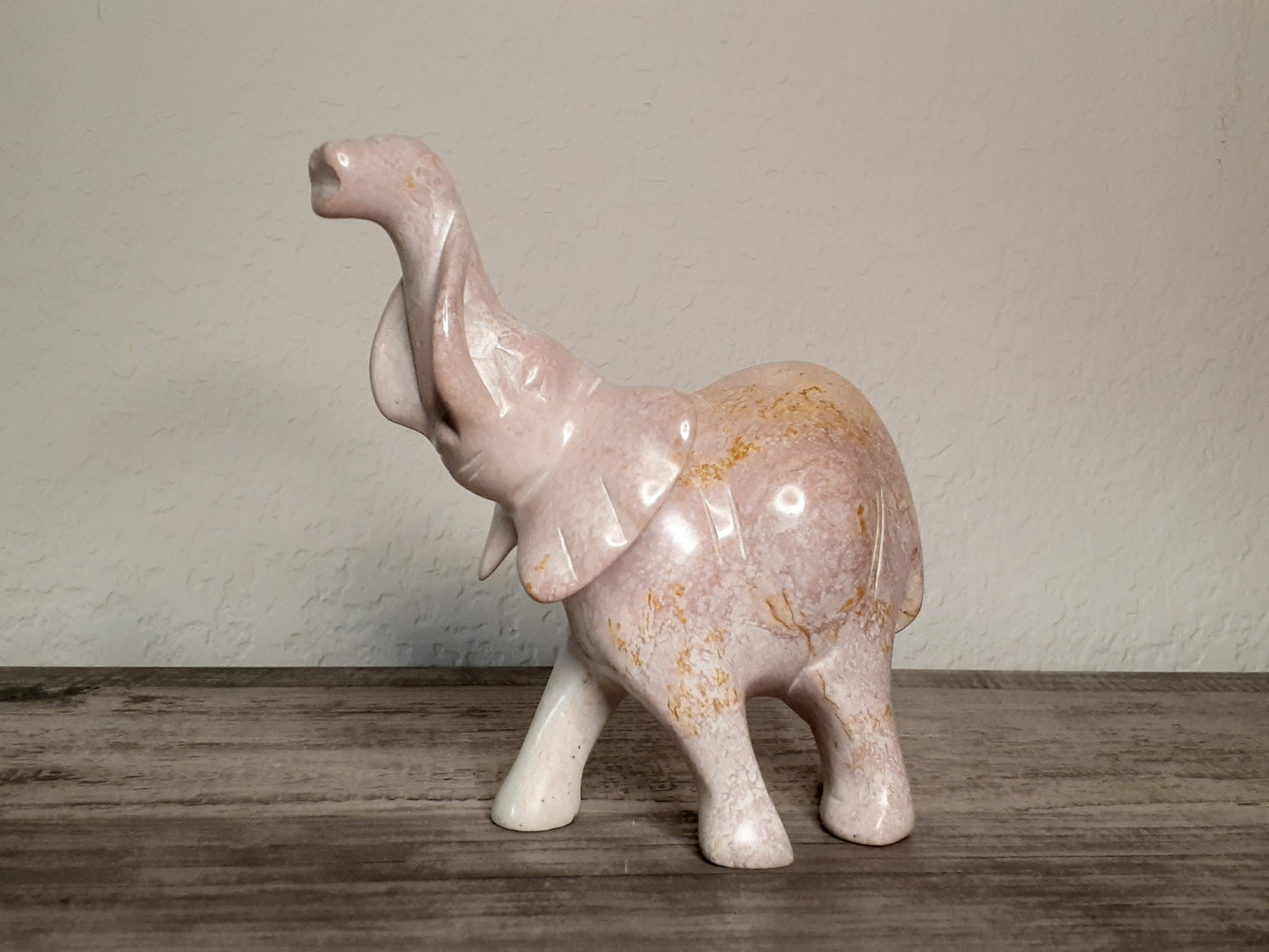 Beautiful Elephant Soapstone Sculptures - White and Black Elephants