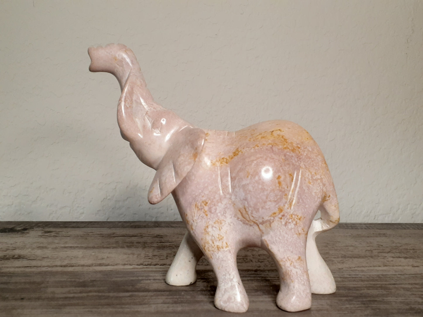 Beautiful Elephant Soapstone Sculptures - White and Black Elephants