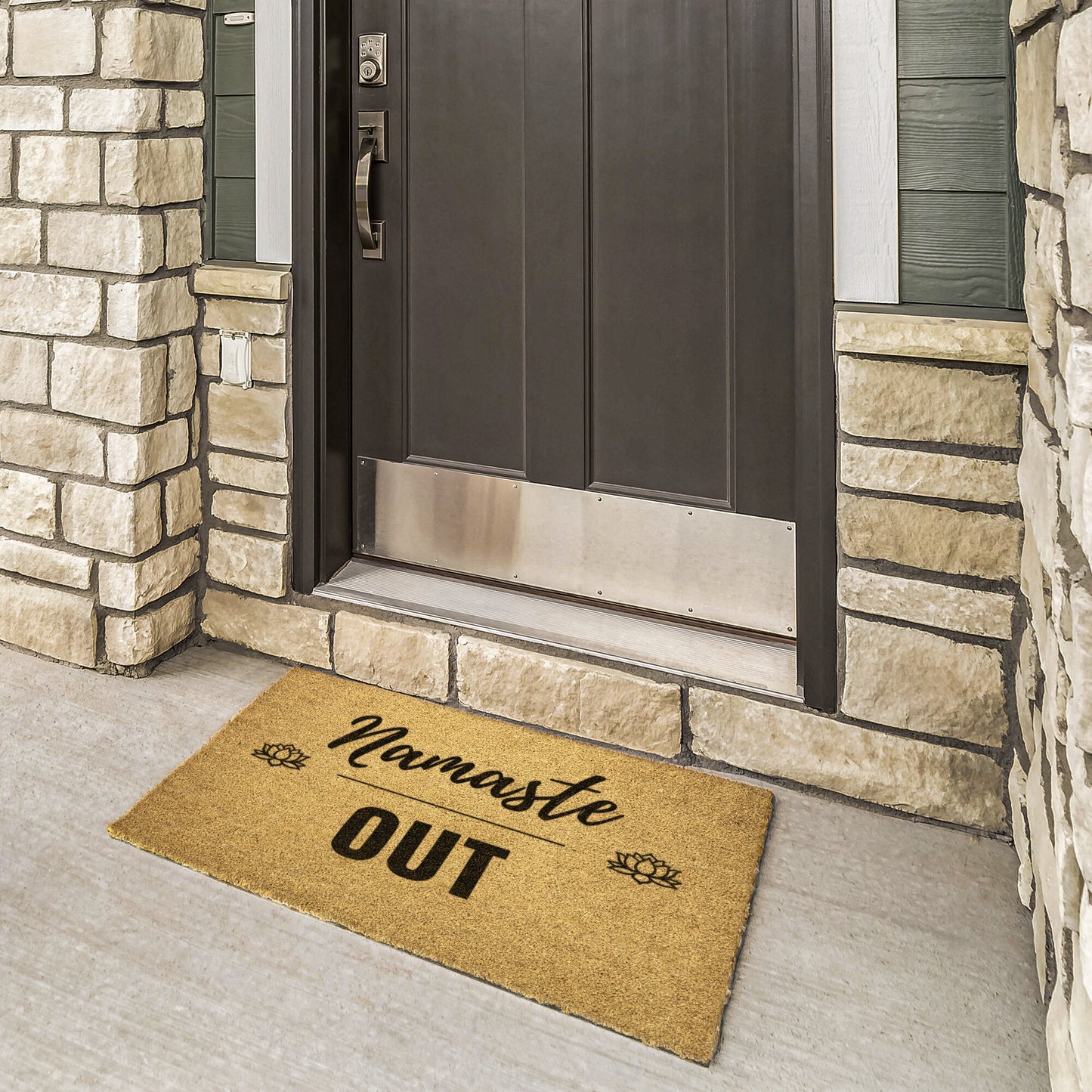 Yoga WELCOME Mat | Welcome Doormat | Namaste Out | Funny Front Door Mat Mat | Front Door Mat
