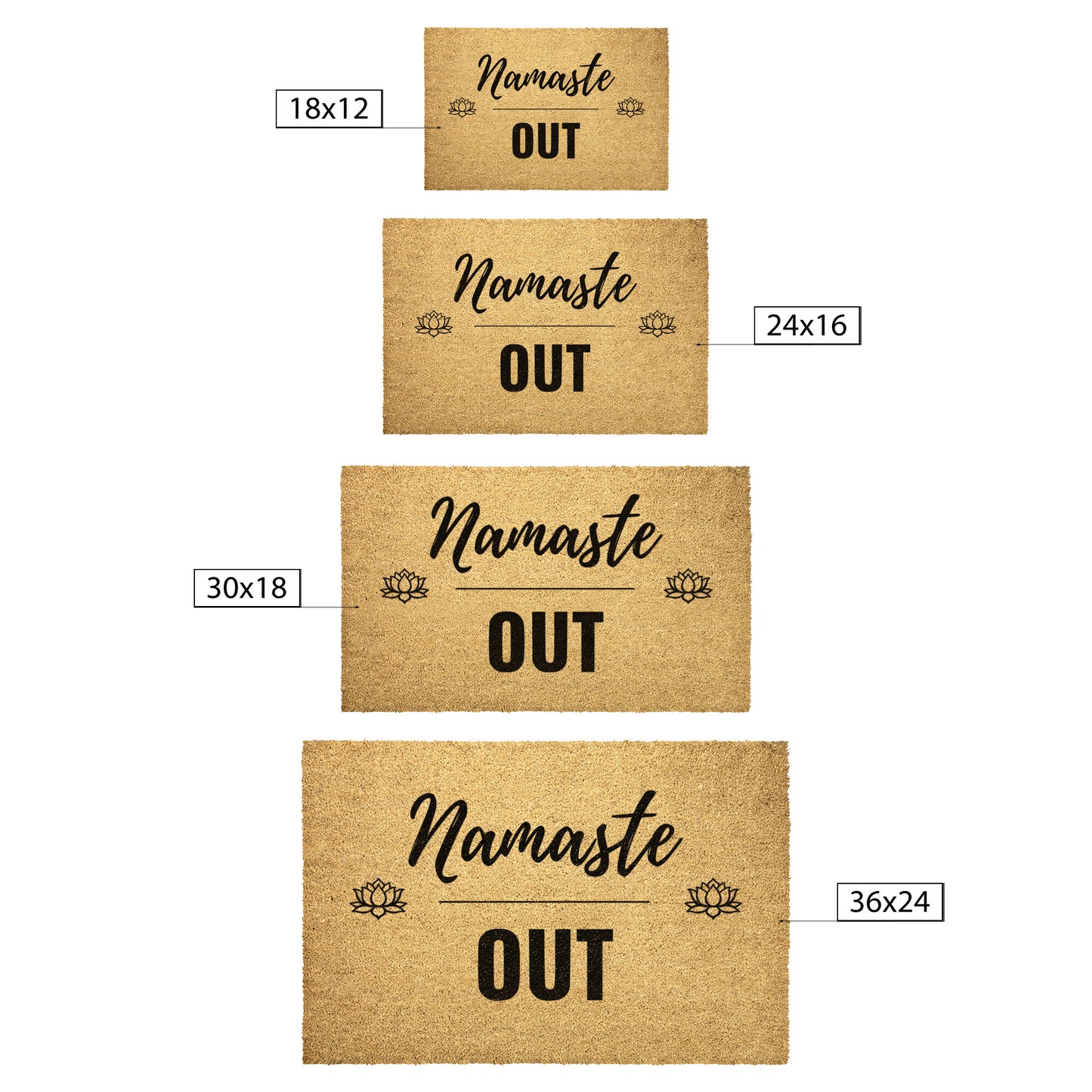 Yoga WELCOME Mat | Welcome Doormat | Namaste Out | Funny Front Door Mat Mat | Front Door Mat