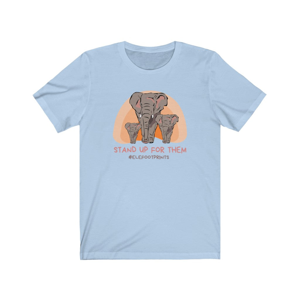 Cool Women's Elephant Shirt - Jersey Short Sleeve Elephant Tee, Three Elephants on Women's Shirt, Stand up for Elephants Shirt