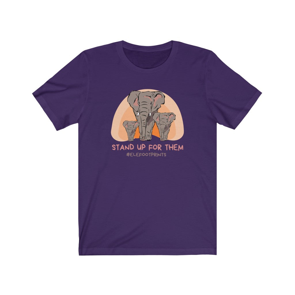 Cool Women's Elephant Shirt - Jersey Short Sleeve Elephant Tee, Three Elephants on Women's Shirt, Stand up for Elephants Shirt