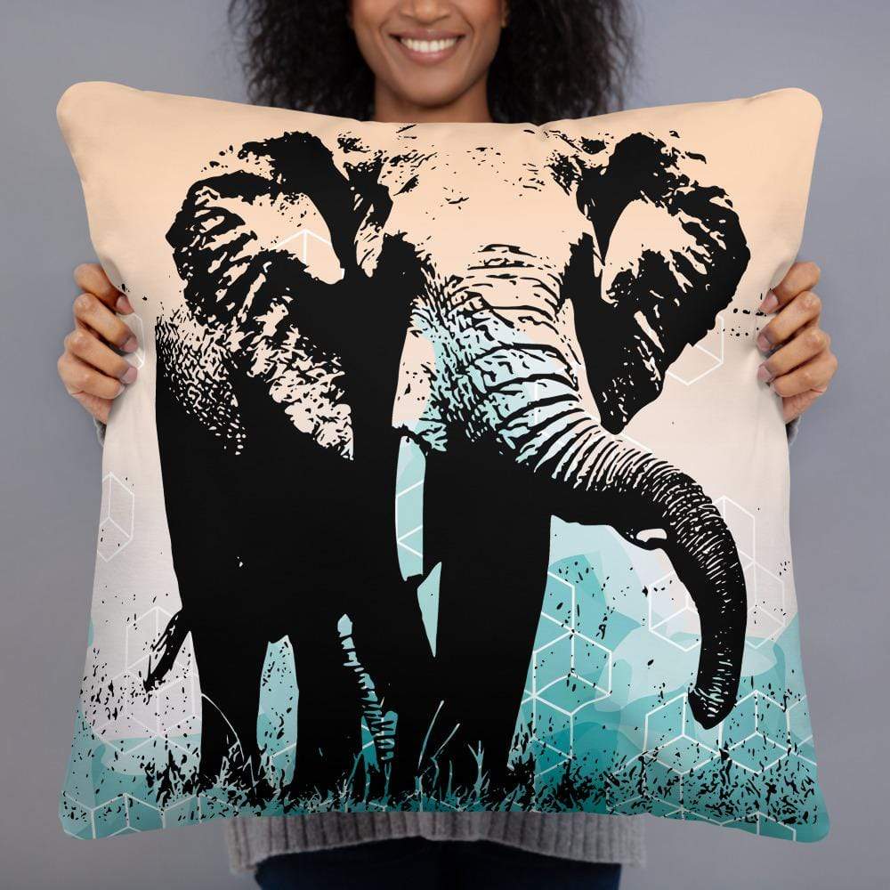 African Elephant Pillow - the Elephant and the Cubes