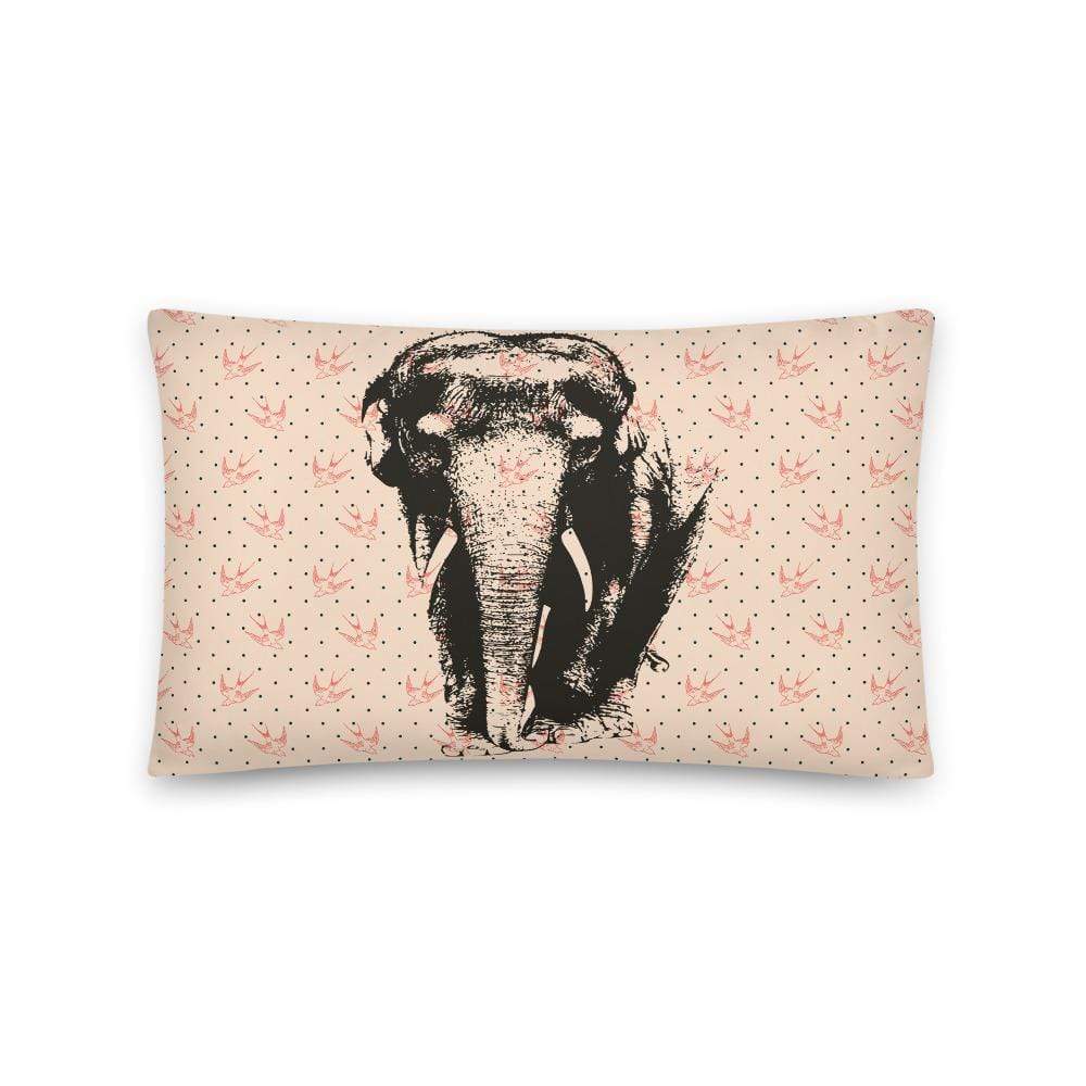 Asian Elephant Pillow - Elephant and the Birds