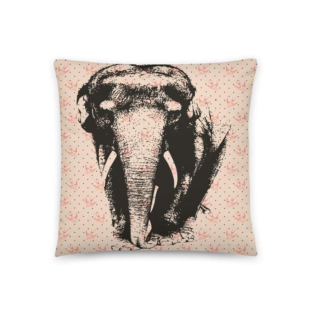 Asian Elephant Pillow - Elephant and the Birds