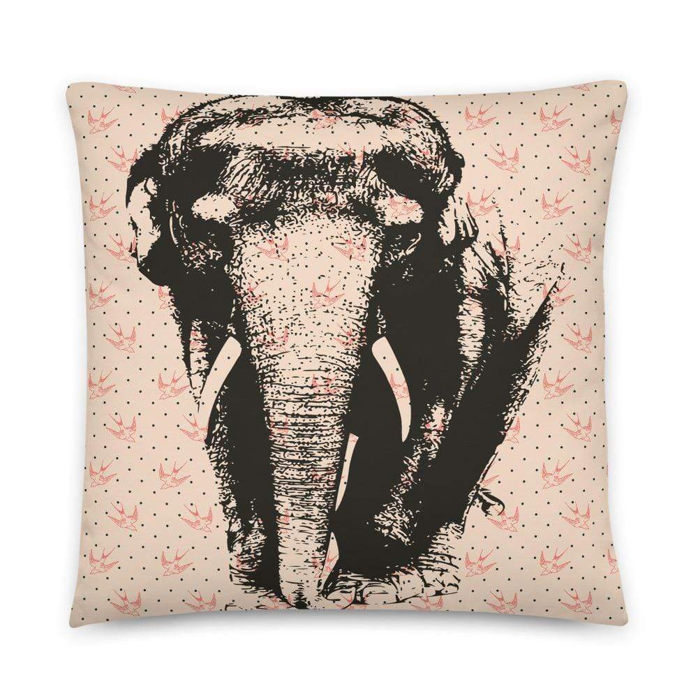 Asian Elephant Pillow - Elephant and the Birds