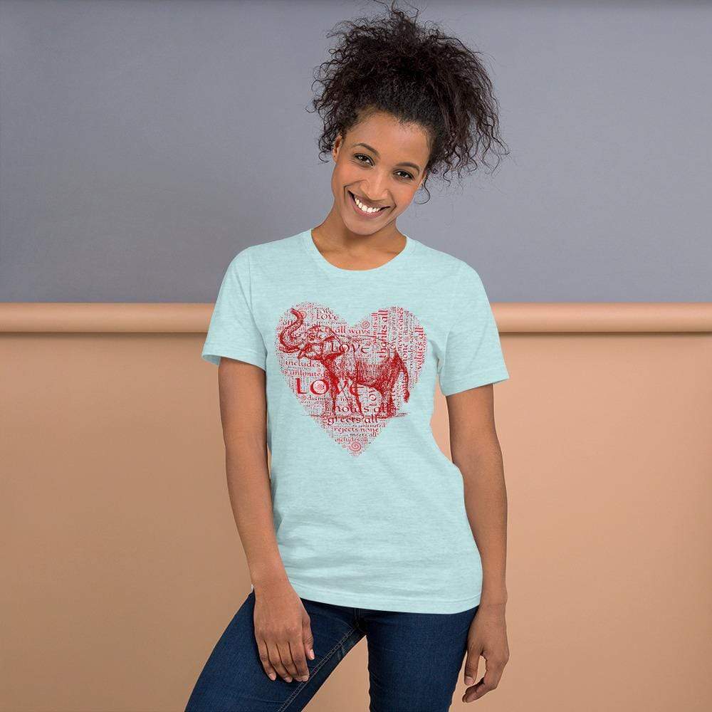 Asian Elephant with Typography Short-Sleeve Unisex T-Shirt Heather Prism Ice Blue / XS