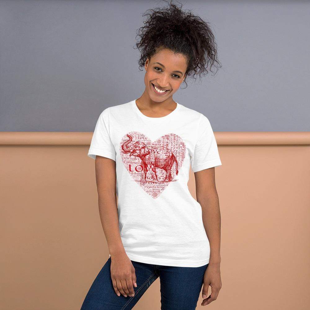 Asian Elephant with Typography Short-Sleeve Unisex T-Shirt White / XS