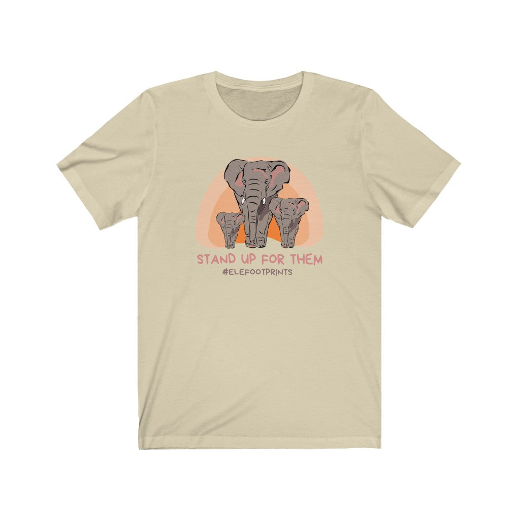 Cool Women's Elephant Shirt - Jersey Short Sleeve Elephant Tee, Three Elephants on Women's Shirt, Stand up for Elephants Shirt