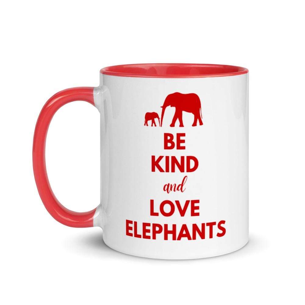 Be Kind and Love Elephants 11oz. Black Accent Mugs