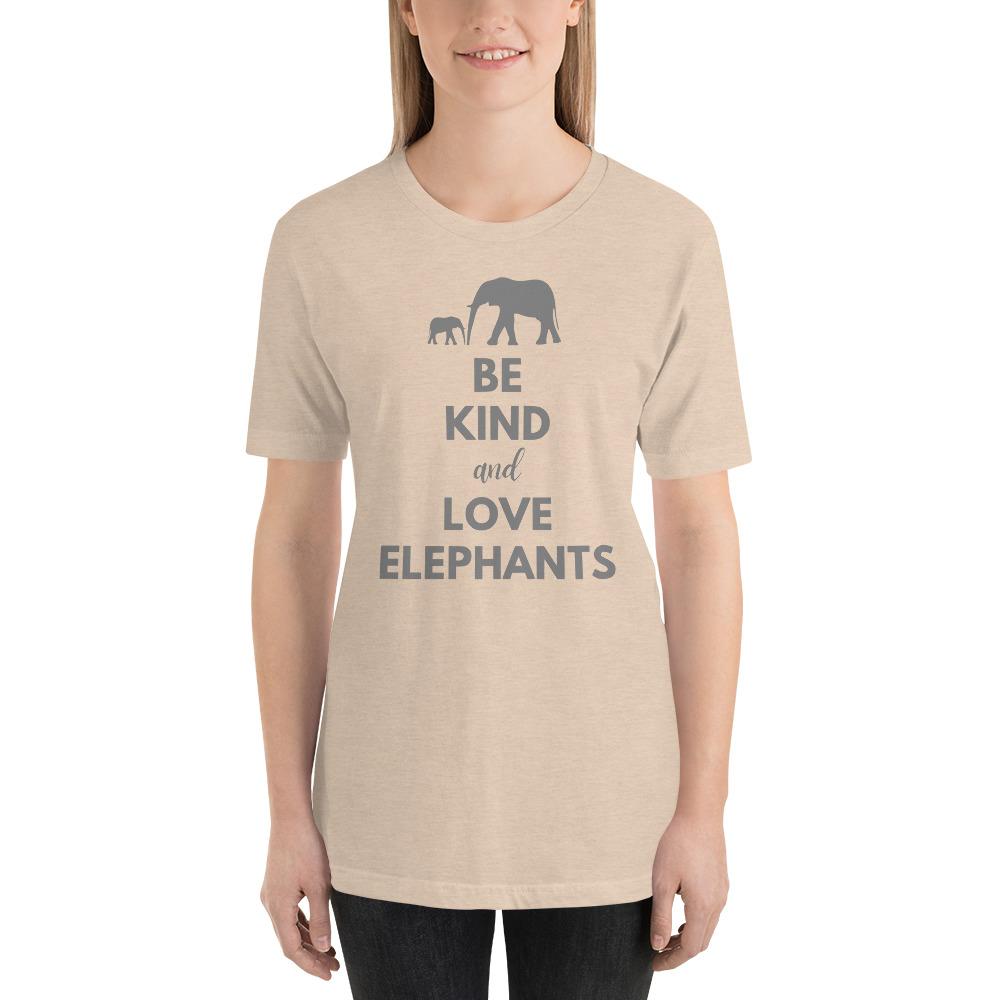 Be Kind and Love Elephants Short-Sleeve Unisex T-Shirt