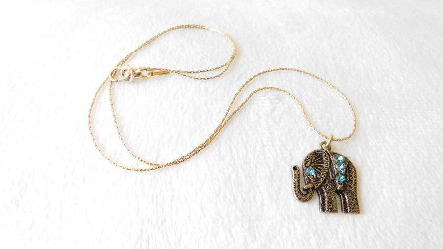 Beautiful Bronze Elephant Necklace - Short - Elephant Footprints