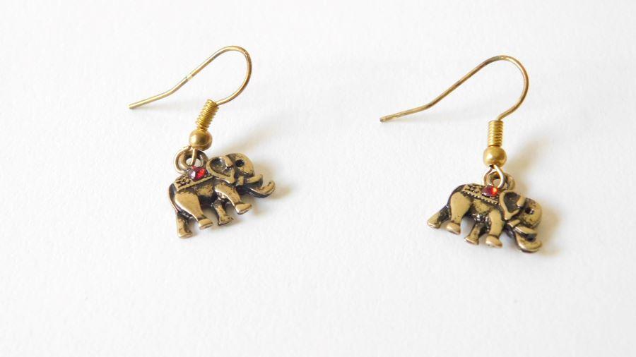 Bronze Elephant Earrings - Elephant Footprints