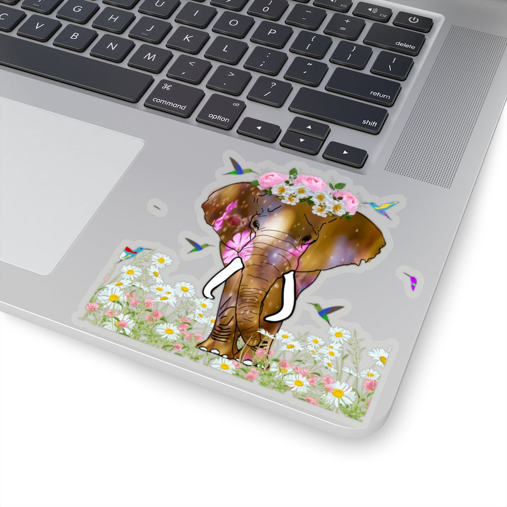 Kiss-Cut Elephant with Crown Sticker