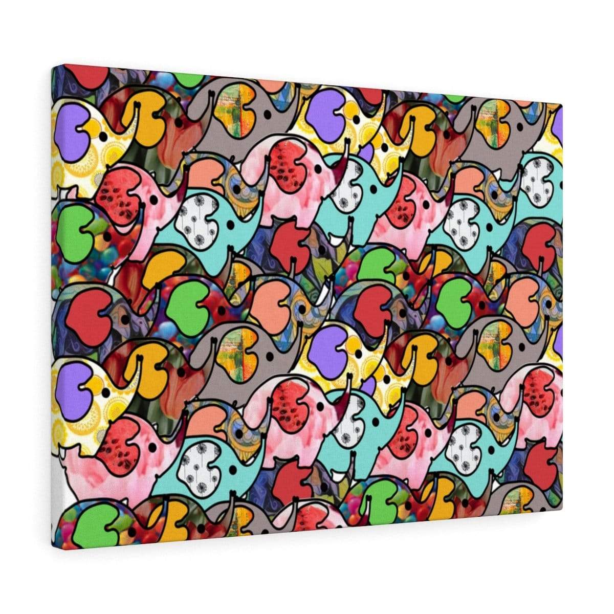 Canvas Gallery Wraps - Elephant Gathering Canvas 24″ × 18″ / Premium Gallery Wraps (1.25″)