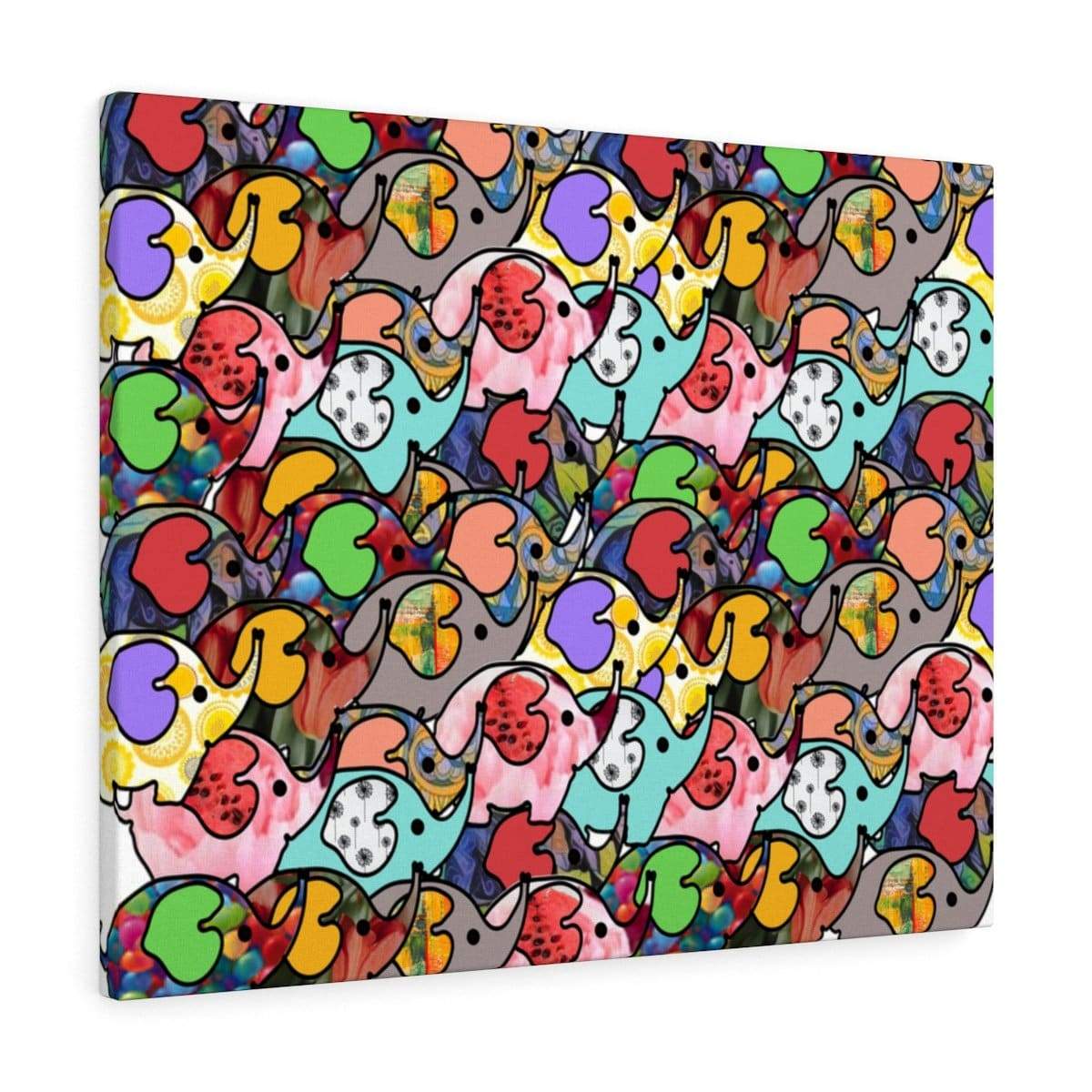 Canvas Gallery Wraps - Elephant Gathering Canvas 30″ × 24″ / Premium Gallery Wraps (1.25″)