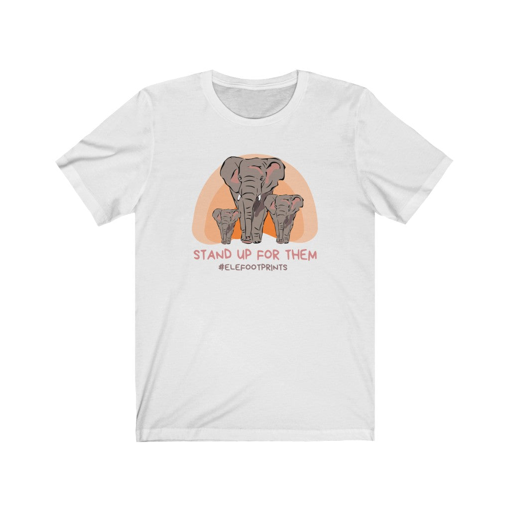Cool Women's Elephant Shirt - Jersey Short Sleeve Elephant Tee, Three Elephants on Women's Shirt, Stand up for Elephants Shirt