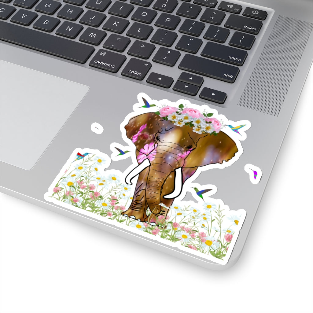 Kiss-Cut Elephant with Crown Sticker