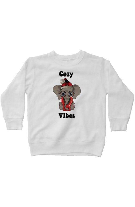 Cozy Vibes Kid's Sweatshirt - White - Elephant Footprints