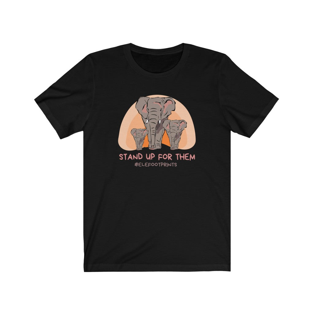 Cool Women's Elephant Shirt - Jersey Short Sleeve Elephant Tee, Three Elephants on Women's Shirt, Stand up for Elephants Shirt