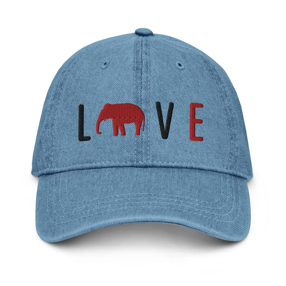 Elephant Love Denim Hat