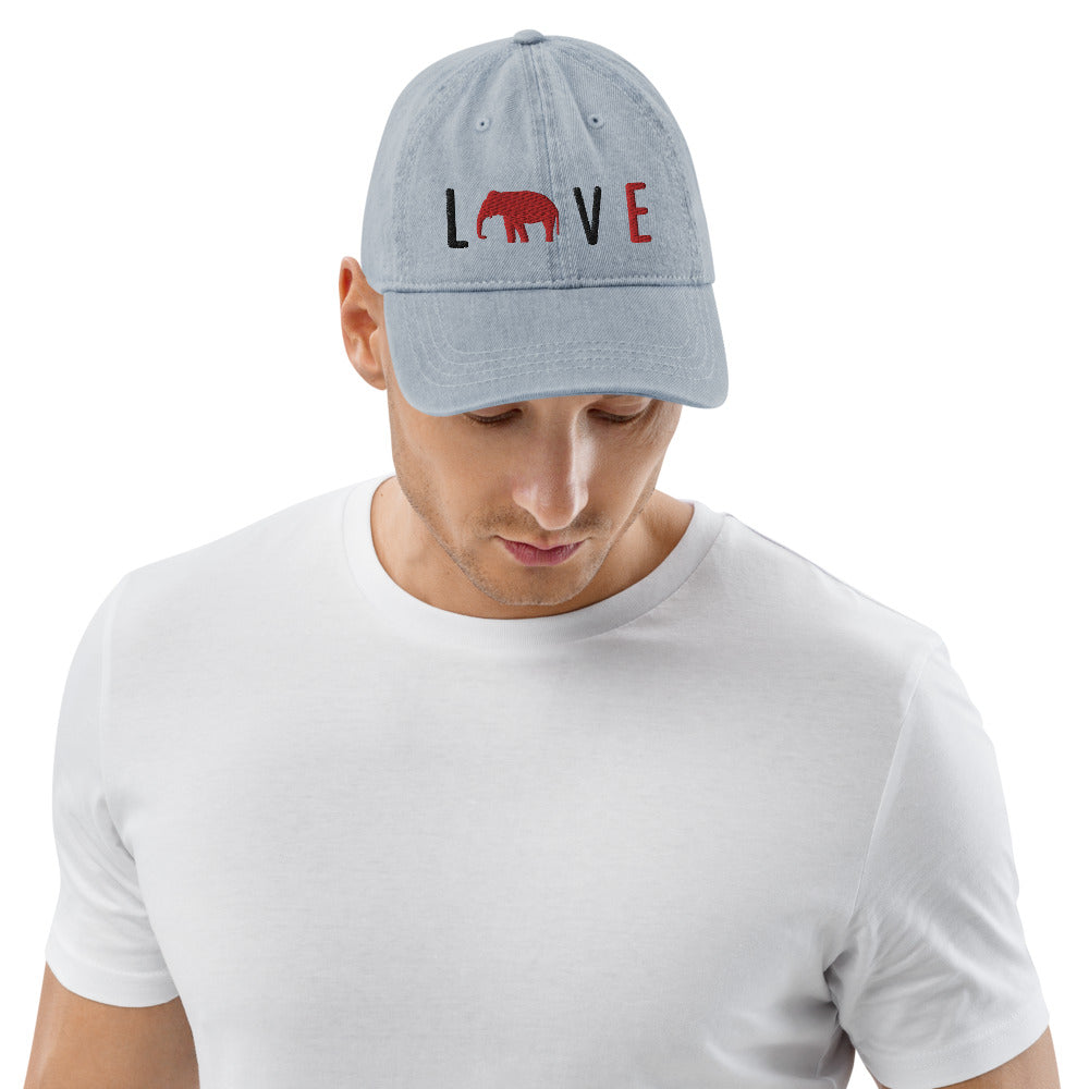 Elephant Love Denim Hat