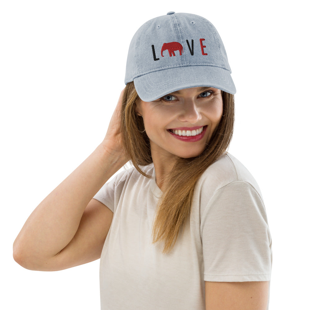 Elephant Love Denim Hat