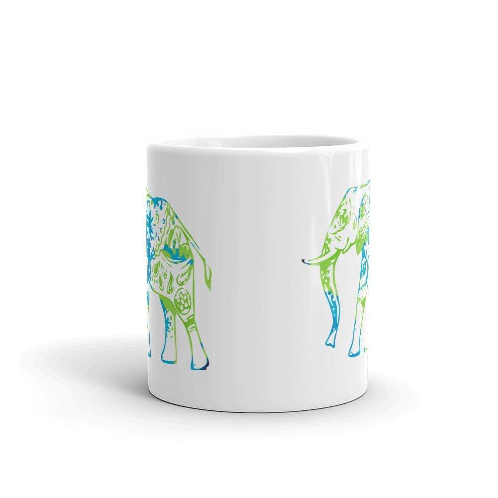 Earth Elephant White Ceramic Mug