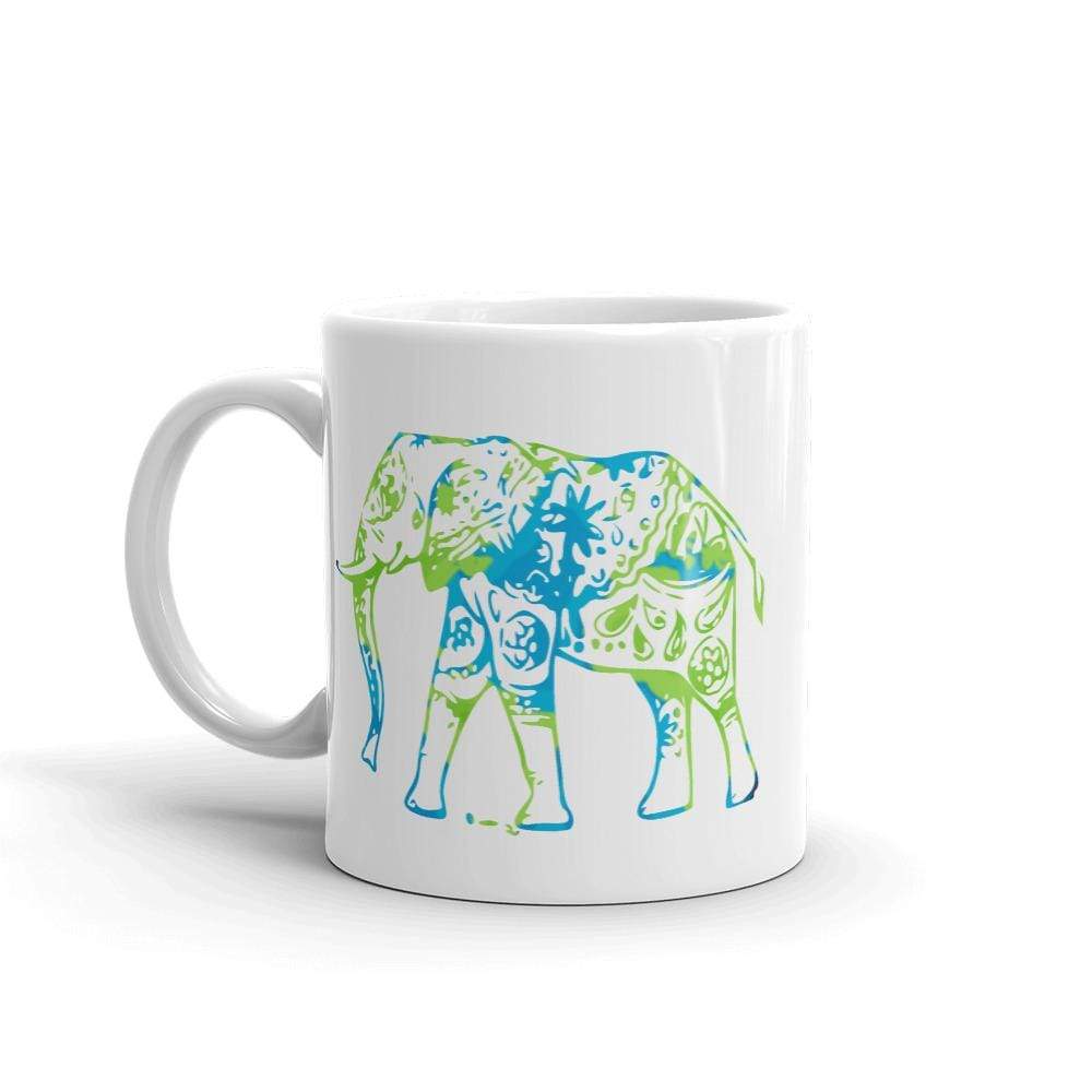 Earth Elephant White Ceramic Mug