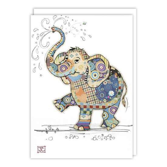 Eddie Elephant Blank Greeting Card Festive Greeting Card