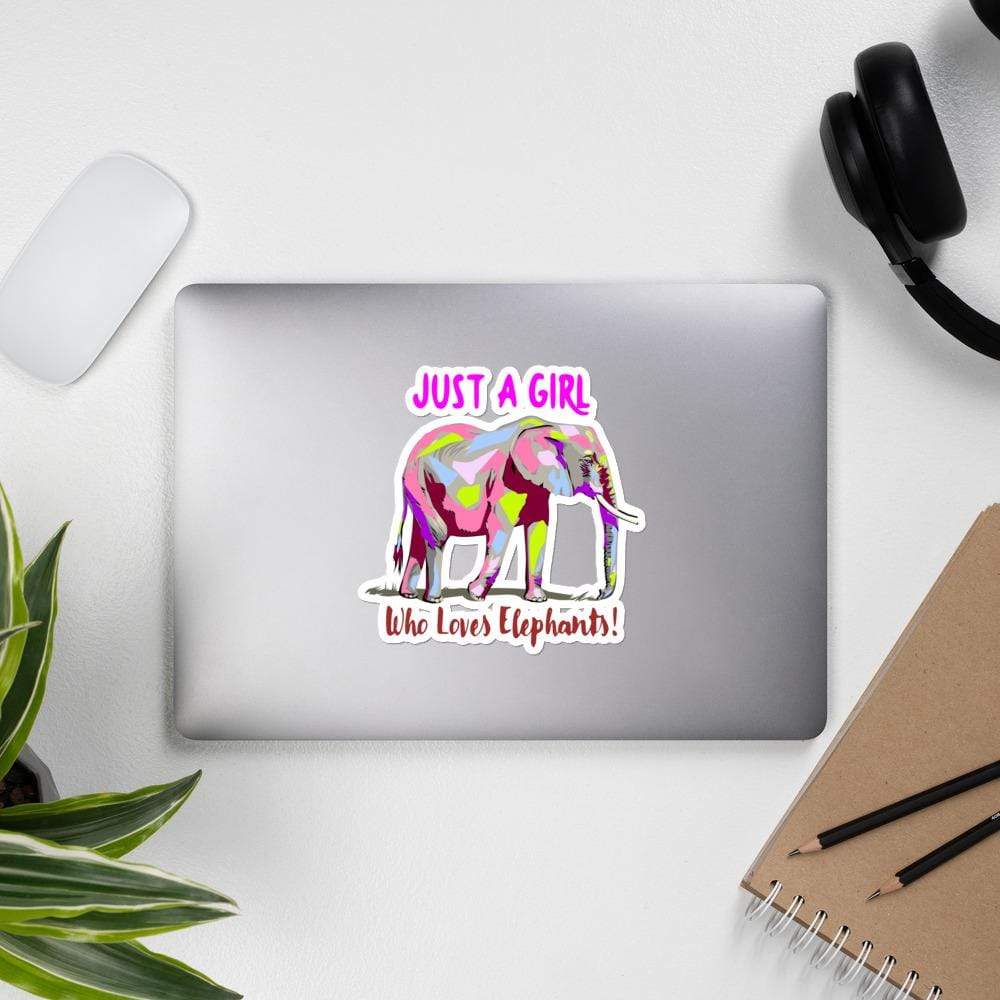 Elephant Bubble-free Stickers - Just a Girl who Loves Elephants