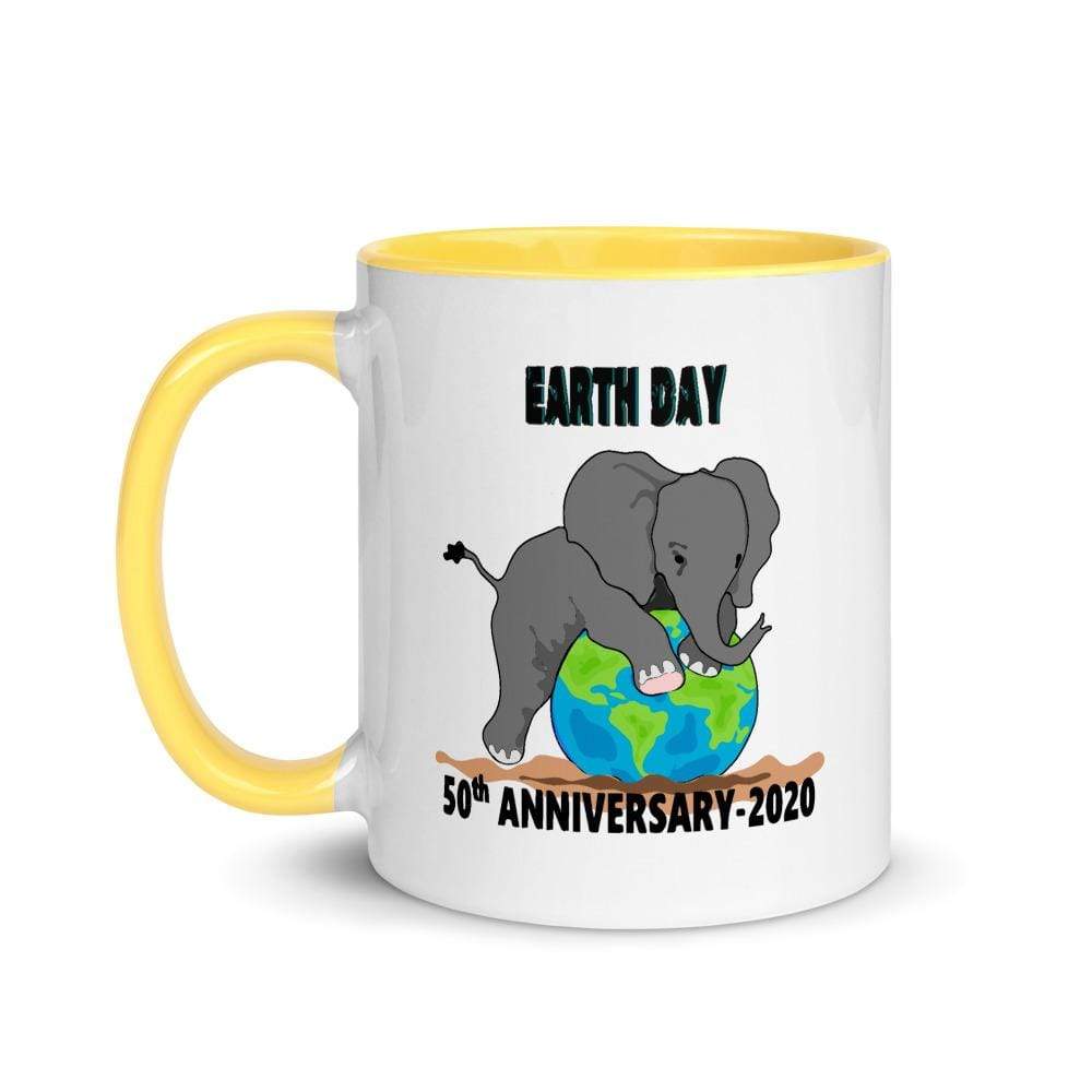 Elephant Earth Day Accent Mug 11 oz