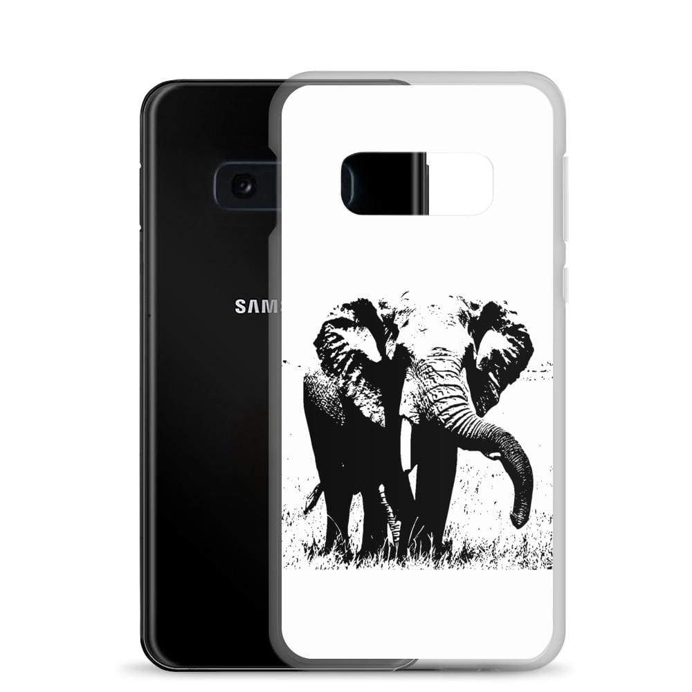 Black and White Elephant Samsung Case with African Elephant