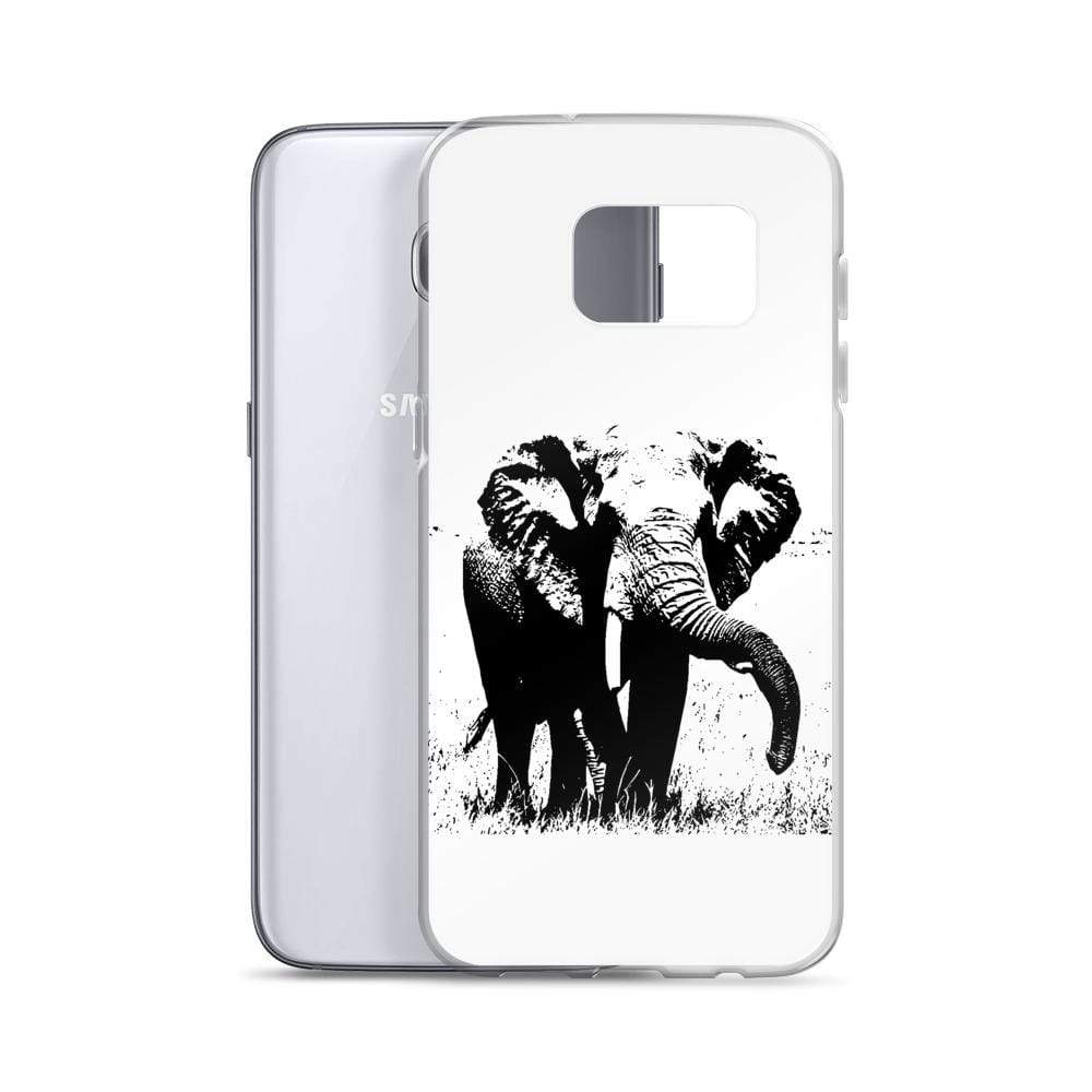Black and White Elephant Samsung Case with African Elephant