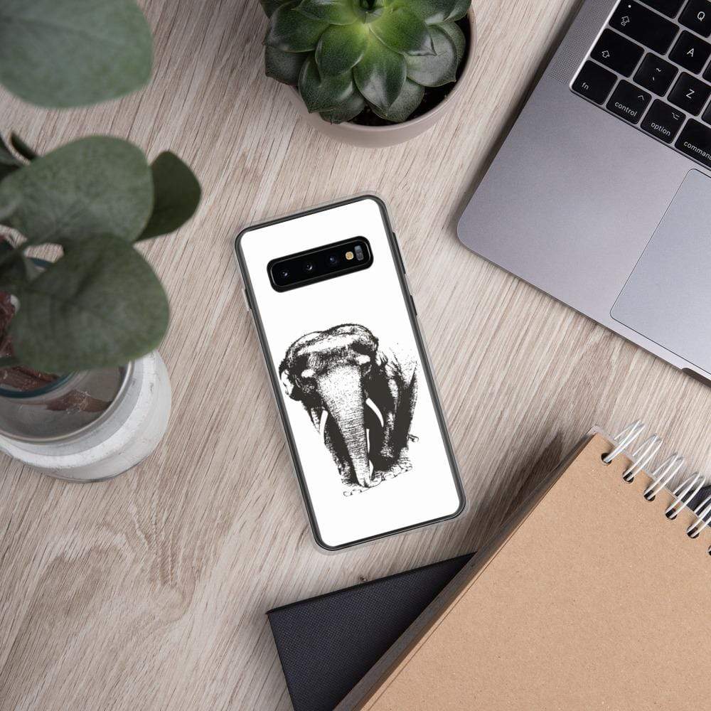 Black and White Elephant Samsung Case with Asian Elephant