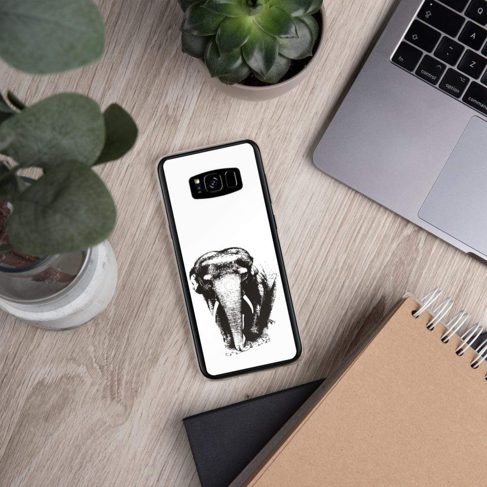 Black and White Elephant Samsung Case with Asian Elephant