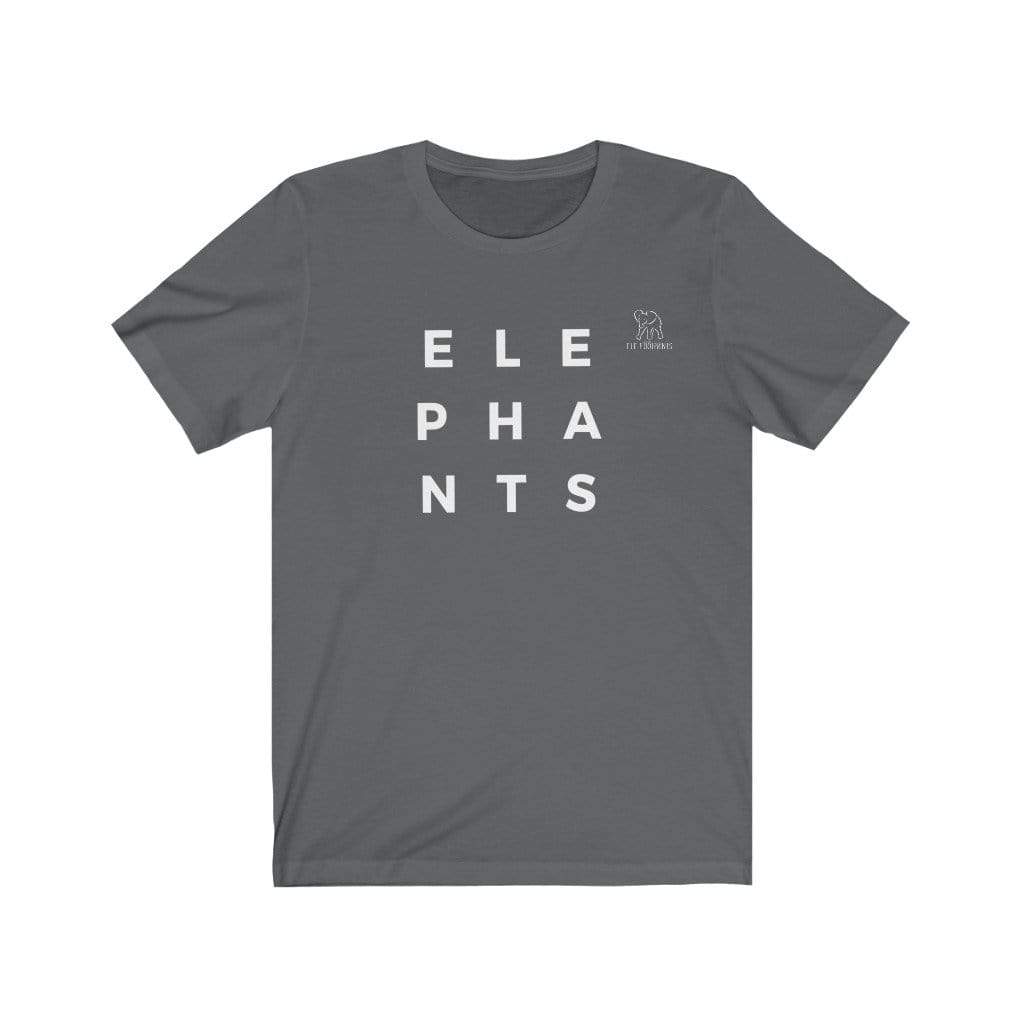 Elephant Shirt - Unisex Jersey Short Sleeve Tee with ELEPHANT print on Dark Tees