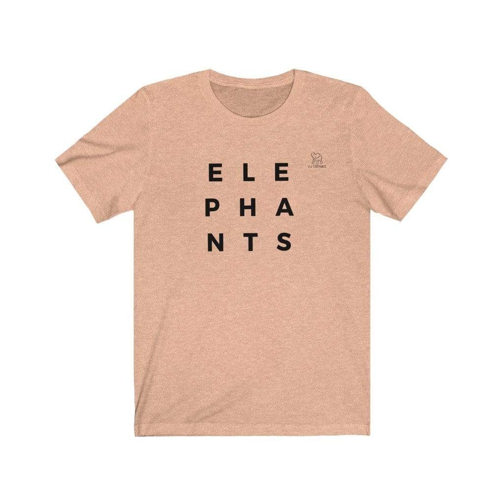Elephant Shirt - Unisex Jersey Short Sleeve Tee with ELEPHANT print on Light Fabric