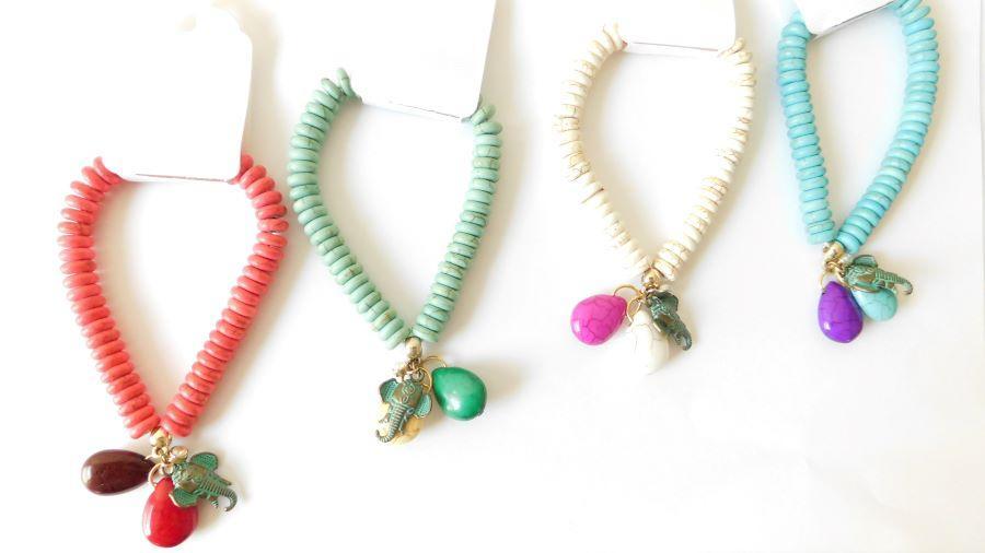 Elephant Stone Bead Bracelets - Elephant Footprints