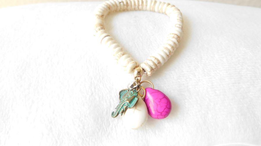 Elephant Stone Bead Bracelets - Elephant Footprints