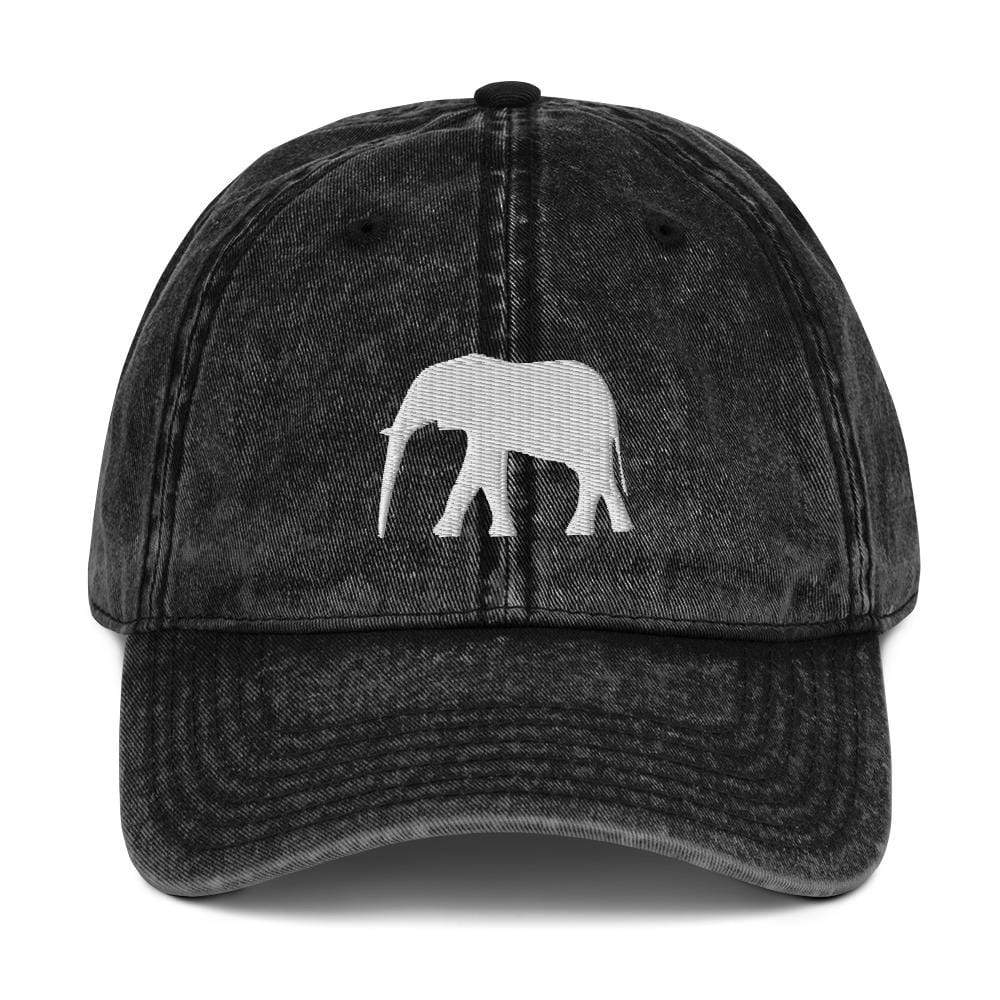 Elephant Vintage Cotton Twill Cap - Embroidered Cap | Elephant on Hat